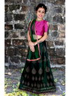 WINE COLOUR SILK EMBROIDERED SEMI STITCHED PARTY WEAR KIDS LEHNGA 104-A